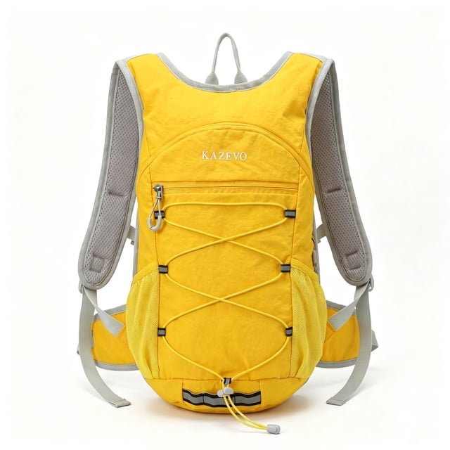 Mochila de senderismo compacta y plegable, ideal para acampar, caminar y andar en bicicleta. Amarillo