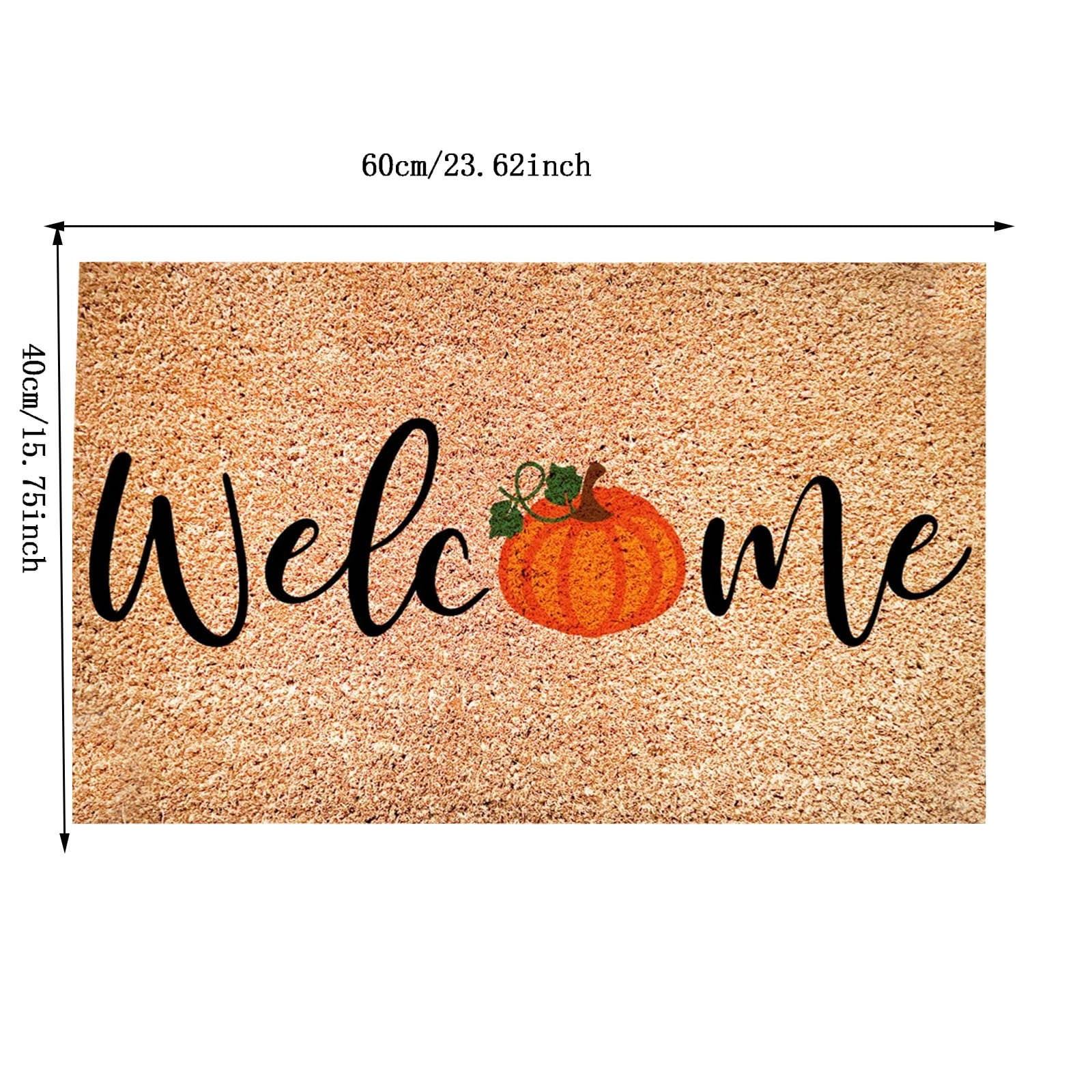 Fall Coir Door Mat， Welcome Doormats Natural Coir Mats Non Slip Front Door Rugs for Thanksgiving Decorative Entrance Porch Outdoors 16 x 24Inch (Pumpkins)