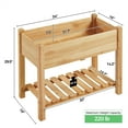 thumbnail image 3 of Yaheetech 2 Tiers Wooden Raised Garden Bed with Legs for Yard, Light Brown, 3 of 7