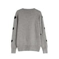 thumbnail image 4 of TKLPEHG Valentines Day Sweaters for Women Cute Heart Sweaters Knitted Crewneck Pullover Loose Long Sleeve Trendy Casual Fall Winter Tops (Gray,M), 4 of 6