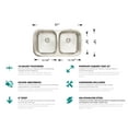 thumbnail image 2 of 31 inch undermount double bowl Stainless Steel Kitchen Sink - 18 Gauge, 2 of 2