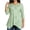Cyan, variant on Plus Size Shirts for Women 3/4 Sleeve Tops Casual Spring V-Neck Cut Out Dressy Lightweight Loose Tunic Top 1X-5X