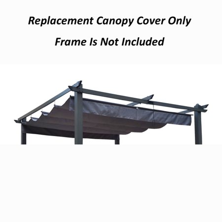 Fithood Replacement Canopy Top Fabric for 10x10 Ft Outdoor Patio Retractable Pergola Sunshelter Pergola Canopy