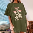 thumbnail image 1 of Fiudx Ofertas Flash Del Día Solo En Línea Camisetas Informales con Estampado de Flores para Mujer, Camisetas Extragrandes de Manga Corta, 1 of 7