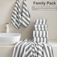 thumbnail image 5 of Smuge 12 Pcs Stripe Family Bath Towels Set - 4 Bath Sheet Towels, 4 Hand Towels, 4 Washcloths, Microfiber Soft Shower Towel for Bathroom Gym Spa(Light Gray), 5 of 9
