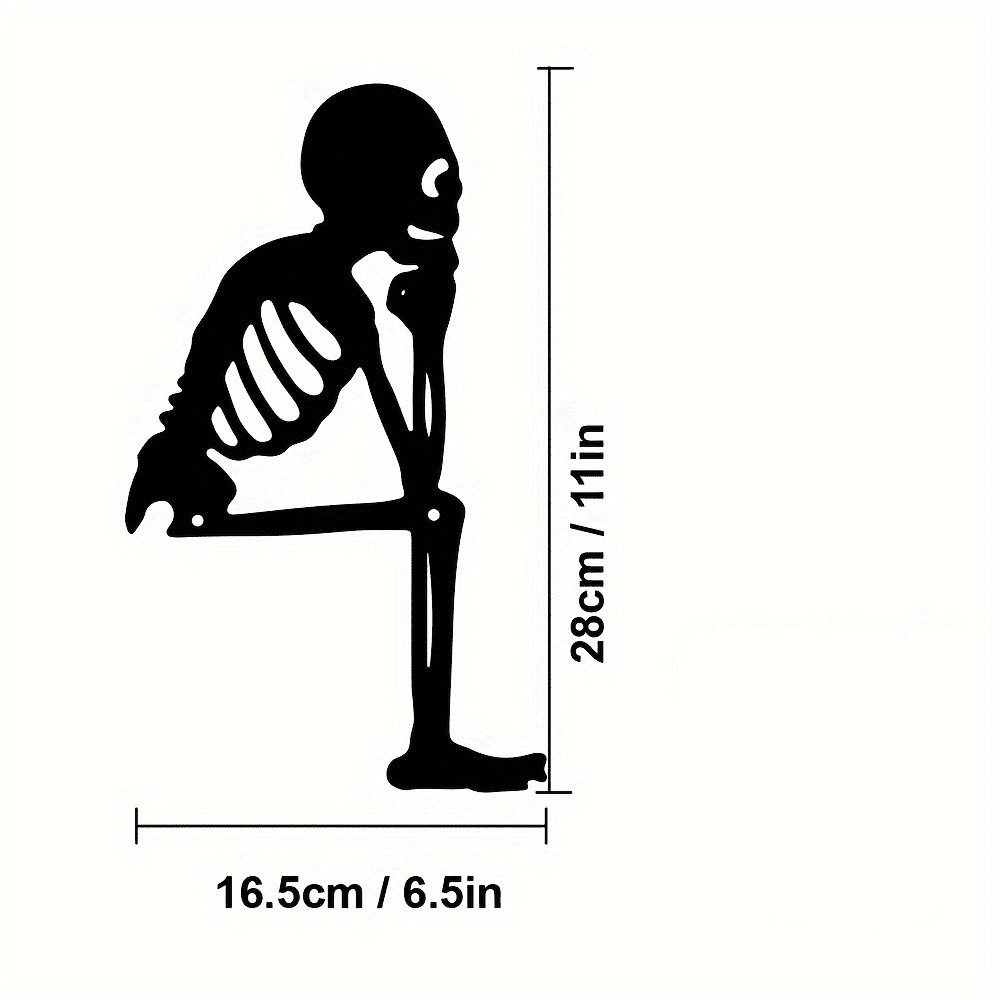 Vintage Gothic Iron Skull Sculpture Halloween Garden Yard Fence Window Decor