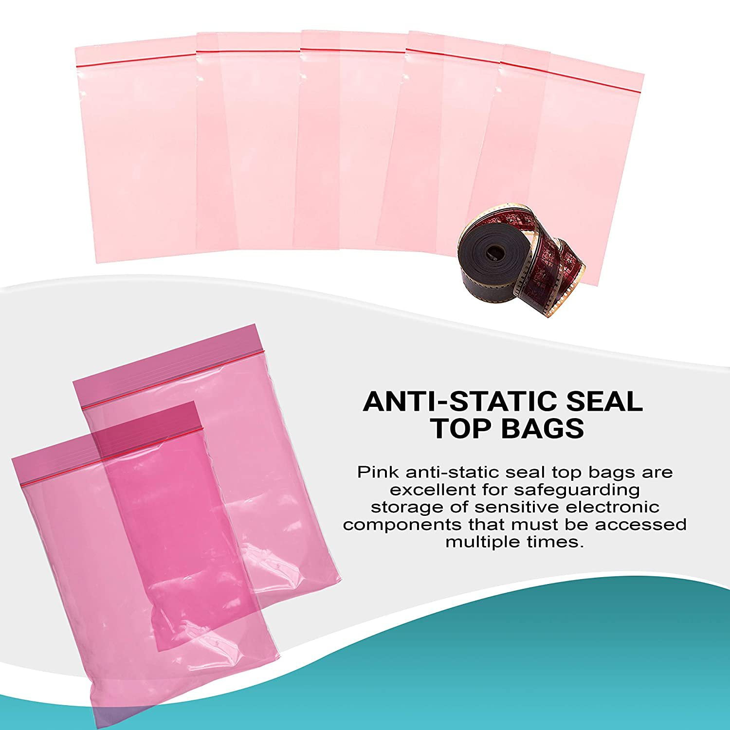 Ideal for Industrial Applications storing Amine free. Pink 6 x 8 APQ Pack of 100 Anti-Static Seal Top Bags Zip Locking bags 6x8 Ultra Thick Polyethylene packs 4 mil thickness Great for packaging 