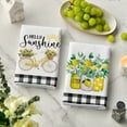 thumbnail image 6 of Sm:)e Lemon Bicycle Buffalo Plaid Summer Kitchen Dish Towels 18x26 Inch Set of 2, 6 of 7