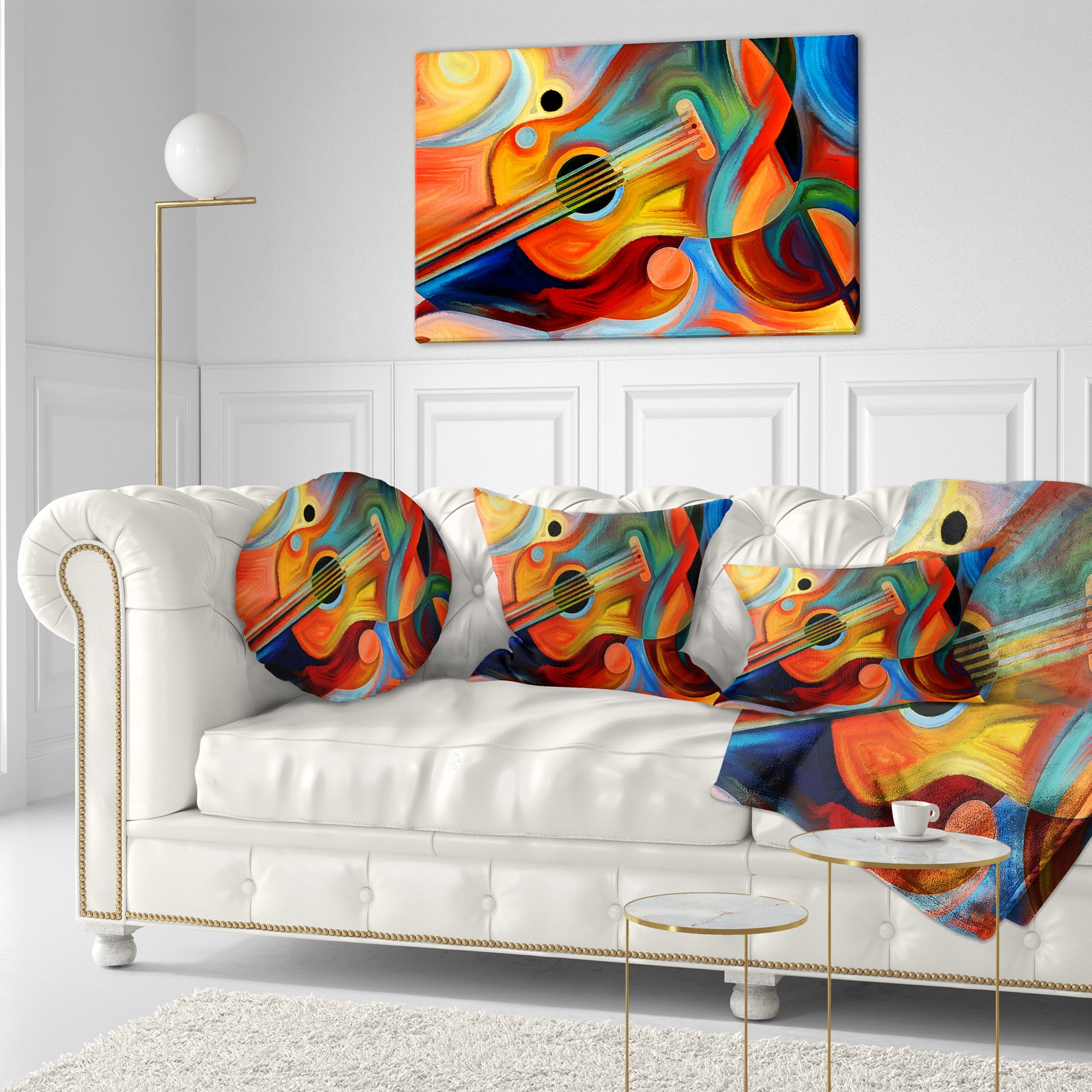 Designart Music and Rhythm - Abstract Throw Pillow - 12x20