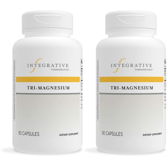 Integrative Therapeutics Tri-Magnesium - Supports Cellular Energy & Energy Metabolism*- Magnesium Supplement for Heart & Nerve Health Support* - Dairy-Free & Gluten-Free - 180 Capsules (180 Servings)