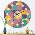 thumbnail image 2 of Designart 'Retro Geometrical Pastel Abstract I' Mid-Century Modern Wood Wall Clock, 2 of 5