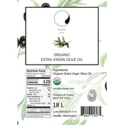 PURA olea PREMIUM Organic Extra Virgin Olive Oil, 18 L ( 609 fl oz) First Harvest, Cold Pressed, Unfiltered, Small Estate Sourced, Very High in Polyphenols