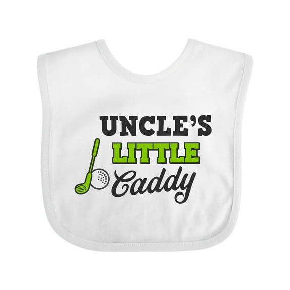 Inktastic Uncles Little Caddy with Golf Club and Ball Boys or Girls Baby Bib