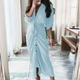 thumbnail image 2 of Eashery Dusty Blue Puffy Dress Womens Summer Dresses Off The Shoulder Crochet Lace Casual Loose Flowy Shift Dress Short Light Blue L, 2 of 5