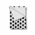 thumbnail image 2 of Soccer Soft Flannel Fleece Throw Blanket, Abstract Football Ball Pattern Monochrome Geometric Design Sports Fun Activity, Cozy Plush for Indoor and Outdoor Use, 70" x 90", Black White, by Ambesonne, 2 of 6