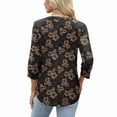 thumbnail image 5 of Ronuti Womens T-shirts 3/4 Sleeve Henley Tops for Women Ladies Premium Printed T-shirt Solid color Tops, 5 of 8