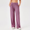 thumbnail image 2 of hotojiny Women's Palazzo Pants High Elastic Waisted Workout Athletic Trousers Wide Leg Loose Loungewear with Pockets, 2 of 3