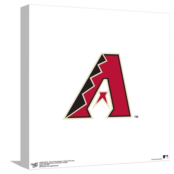 Gallery Pops MLB Arizona Diamondbacks - Primary Club Logo Canvas Wall Art, Unframed Version, 12" x 12"