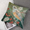 thumbnail image 7 of Embroidery Bird Pillow Covers ,Throw Pillow Covers, Pillow Cases for Couch Indoor Decor,Living Room (Dark Green with Brown Bird), 7 of 7