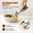 thumbnail image 2 of Heavy Duty Hot Plate Gripper Tongs, Anti-Scald Plate Gripper with Silicone Pad, 201 Stainless Steel Heat Resistant Bowl & Dish Lifter for Microwave, Oven & Air Fryer., 2 of 2