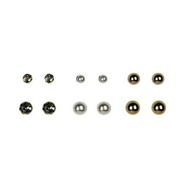 Time and Tru Goldtone Pearl Earrings, 4.30 x 2.30 x 0.50 Inches