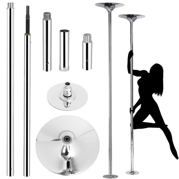 Yaheetech Professional Dance Pole 45mm Solid Dancing Fitness Portable Static Stripper Spinning Exercise, Silver - image 3 of 9