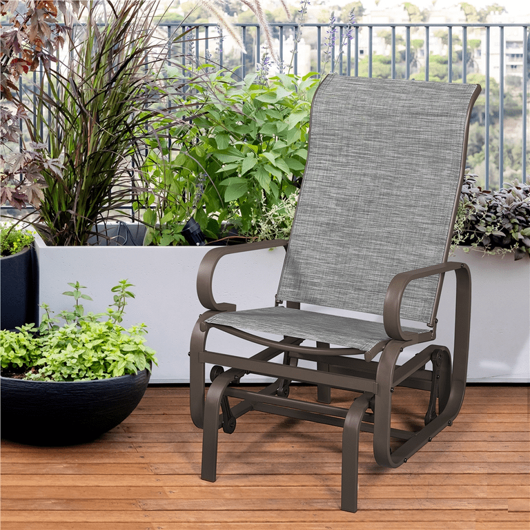 Topeakmart Outdoor Porch Furniture Metal Patio Swing Single