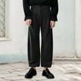 thumbnail image 1 of Jeans pour Hommes Coupe Régulière Jambe Grand Pantalons Drapés Couleur Unie Style Décontracté Pantalons Légers de Plein Air de Randonnée Automne 2025 avec Poche, 1 of 4