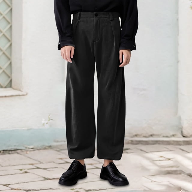 Jeans pour Hommes Coupe Régulière Jambe Grand Pantalons Drapés Couleur Unie Style Décontracté Pantalons Légers de Plein Air de Randonnée Automne 2025 avec Poche