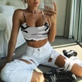 thumbnail image 4 of Tank Tops for Women Camouflage Sleeveless Bustier Bra Vest Crop Blouse T-Shirt Camis Top, 4 of 8