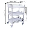 thumbnail image 3 of Miumaeov 3 Tier Medical Trolley Dental Lab Salon Mobile Rolling Cart High Quality ABS, 3 of 9