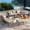 Dark Gray, variant on Ovios 6 Pieces Outdoor Patio Furniture Set Wicker Conversation Set Outdoor Sectional with Swivel Chairs