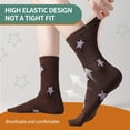 thumbnail image 4 of Womens Crew Socks over Dress Cute Star Pattern Cotton White Black Fashion Socks 8pack (Size5-9), 4 of 7
