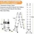 thumbnail image 4 of Towallmark 16.5 ft Aluminum Telescoping Ladder – Portable A-Frame Extension Ladder with Non-Slip Feet and Stabilizers, Collapsible for Home and Outdoor Use, 4 of 10