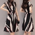 thumbnail image 2 of CNKOO Robe de Mode pour Femmes Ceinture Col Rond Manches Courtes Longueur Genou, 2 of 6