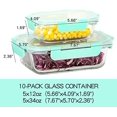 thumbnail image 2 of [10-Pack] Glass Food Storage Containers with Lids, Airtight, Free, Meal Prep Containers for Kitchen, Home Use, 2 of 8