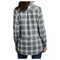 thumbnail image 2 of Mafoose Flannel Shirts For Women Plaid Jackets Long Sleeve Button Down Grey/ Cream Open Plaid XL, 2 of 4