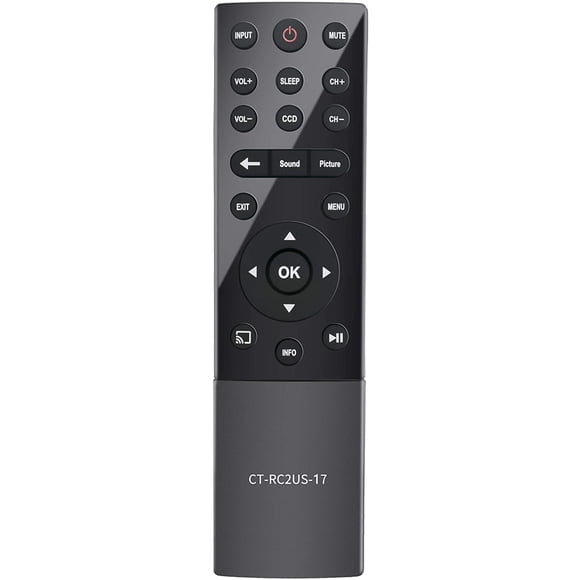 CT-RC2US-17 Replaced Remote fit for Toshiba TV 55L621U 49L621U 43L621U 65L621U 55L421U 32L221U CT-RC2US-18 50L711U18
