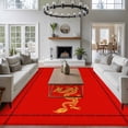 thumbnail image 4 of Area Rug 72×108in, Chinese Spring Festival Floor Carpet Living Room Rug, New Year Dragons on Red under Non-Slip Welcome Mat Indoor Rugs for Bedroom Dining Room, 4 of 9