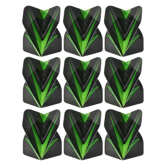 Uxcell Dart Flights, 9 Pack PET Standard Darts Accessories V Style, Black, Green