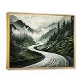 thumbnail image 2 of Designart "Endless Journey Road Through Green Mountains II" Landscapes Floater Framed Wall Art Print, 2 of 7