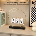 thumbnail image 3 of Perpetual Flip Calendar, Metal Art Desk Decor Calendars for Home Dorm. Durable, LED Light, Modern Design, Cozy Atmosphere, 3 of 7