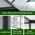 thumbnail image 6 of VEIKOUS 8' x 16' Greenhouse for Outdoor, Heavy Duty Polycarbonate Greenhouse Kit w/ Aluminum Frame, Lockable Door and Vents, Grey, 6 of 13