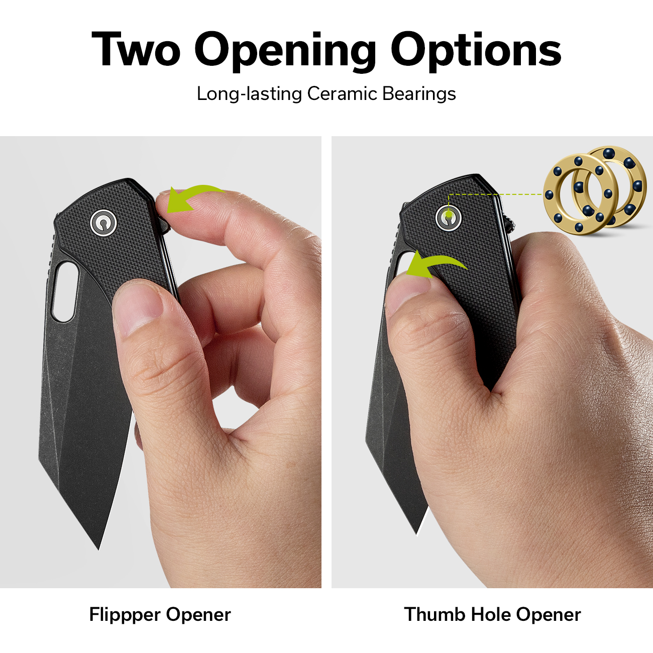 CIVIVI Nugz Folding Pocket Knife 3.17" 14C28N Blade Black G10 Handle Flipper Knife C23060-1