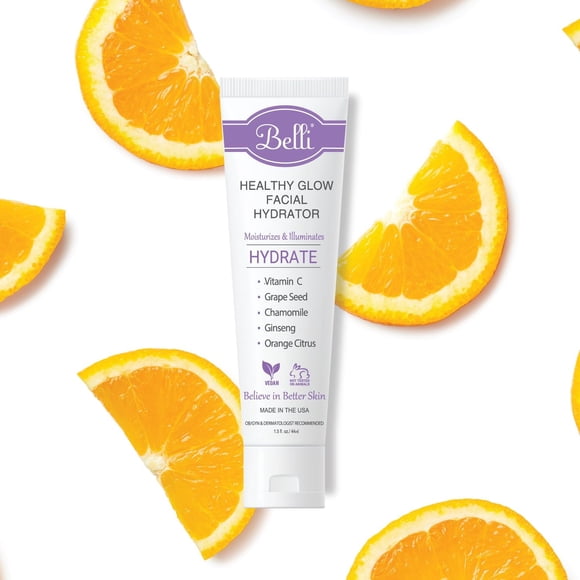 Belli Skincare Crema facial hidratante y humectante con brillo saludable, crema facial con vitamina C para pieles sensibles, secas y grasas, segura para el embarazo, no tóxica, 1,5 onzas líquidas (paq