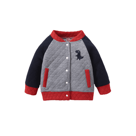 

NZRVAWS Newborn Baby Boys Coat 9 Months Baby Boys Dinosaur Print 12 Months Boys Coat For Winter Gray