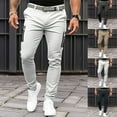 thumbnail image 6 of CENL Mens Slim FIT Stretch Chino Trousers Casual Flat Front Flex Classic Full Pants, 6 of 9