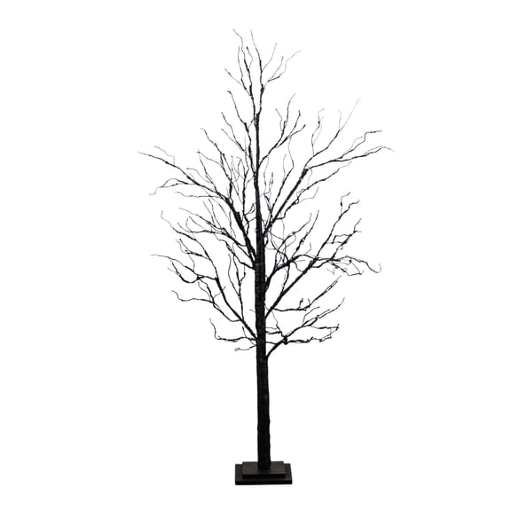 Nearly Natural Pre-Lit Black Twig Halloween Artificial Tree - 5' - Multicolor LED Lights
