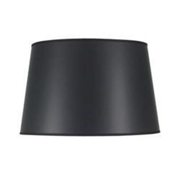Stiffel ST6 13 x 16 x 10 in. Hardback English Barrel Lamp Shade, Black Opaque & Silver