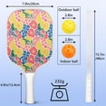 thumbnail image 4 of Pickleball Paddles Set Of 2, Fiberglass Surface, Spring Floral Print, 4 Balls & Bag, 4 of 5